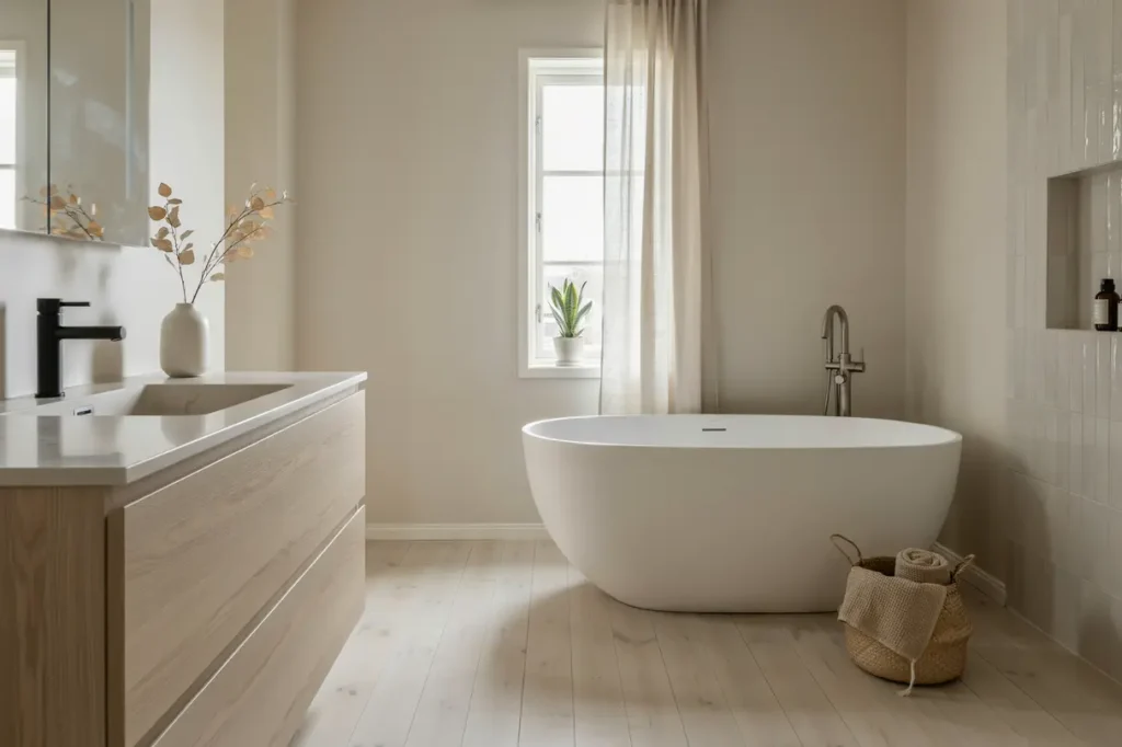 badrumsrenovering med nya vvs installationer i villa i jebyn