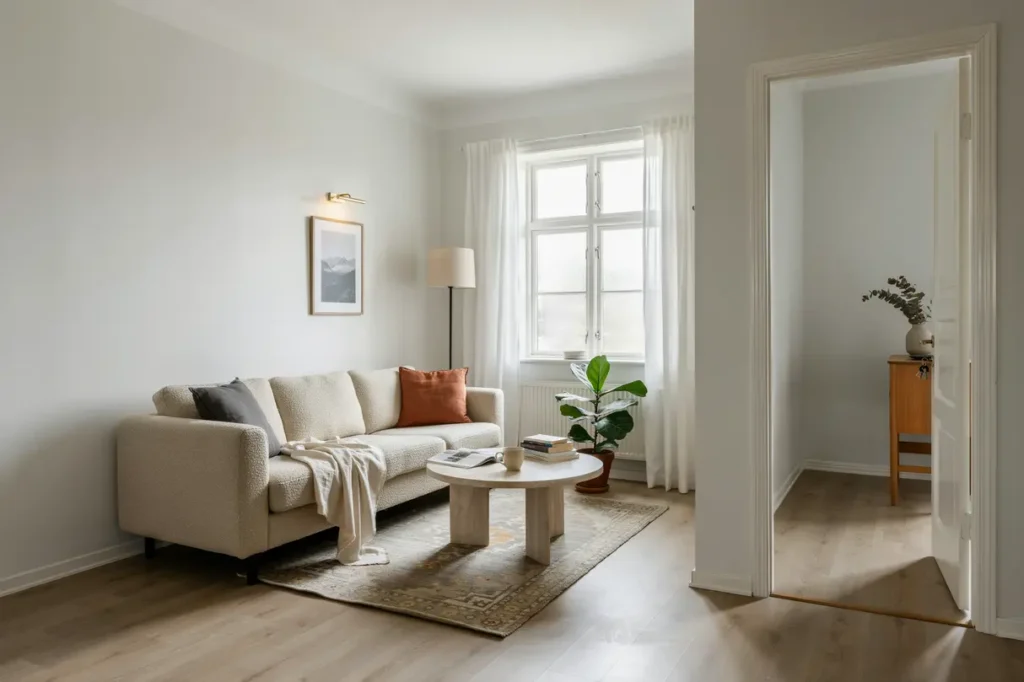 renovering av vardagsrum och hall i radhus i bergsj n